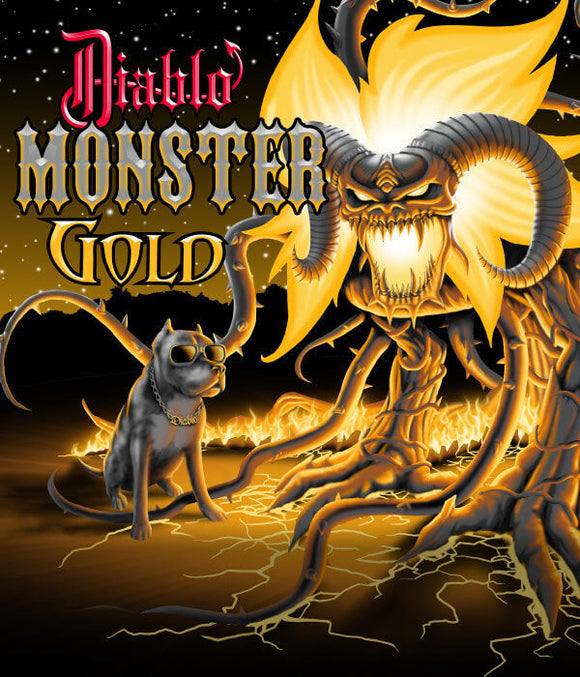 Diablo Nutrients - Monster Gold - IncrediGrow, bully, canadian, diablo, dog, doggo, frost, kelowna, mimosa, monster, npks, nutes, pit bull, pitbull, pupper, the one with the dog on it 