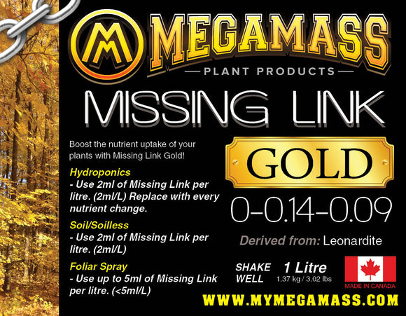 Mega Mass - Missing link Gold, Mega Mass Plant Products, IncrediGrow, IncrediGrow - Grow, Cannabis, Microgreens, Fertilizer, Calgary, Airdrie, Quickgrow, Amazing, Ecolighting, 