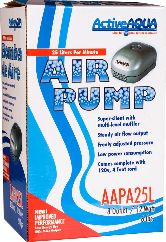 Active Aqua - Air Pump - 8 Outlets, 12W, 25 L/min