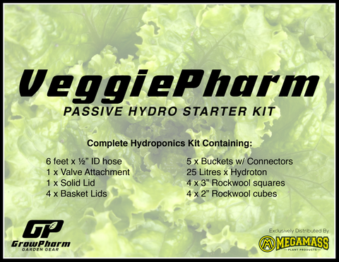 Grow Pharm - VeggiePharm Passive Hydro Starter Kit (4 Sites) - IncrediGrow, cat: kits, learning, school Complete Kits