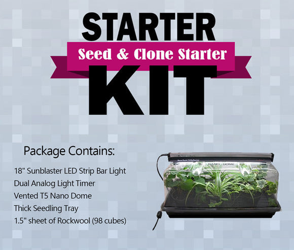 Starter Kit: LED Seed & Clone Kit - IncrediGrow, beginner, cat: kits, clone, cloner, cloning, cutting, kit, seed, seedling, seeds, starter Complete Kits
