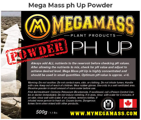 Mega Mass - PH Up ( POWDER ) 500g - IncrediGrow, MASS, MEGA, MEGAMASS, ph, powder, UP Mega Mass Plant Products