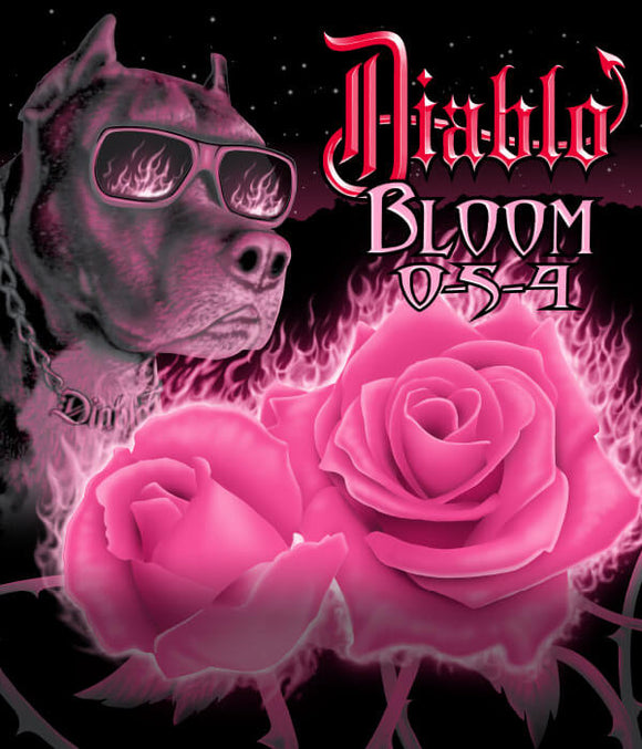 Diablo Nutrients - Diablo Bloom - IncrediGrow, bully, canadian, diablo, dog, doggo, frost, kelowna, mimosa, monster, npks, nutes, pit bull, pitbull, pupper, the one with the dog on it 