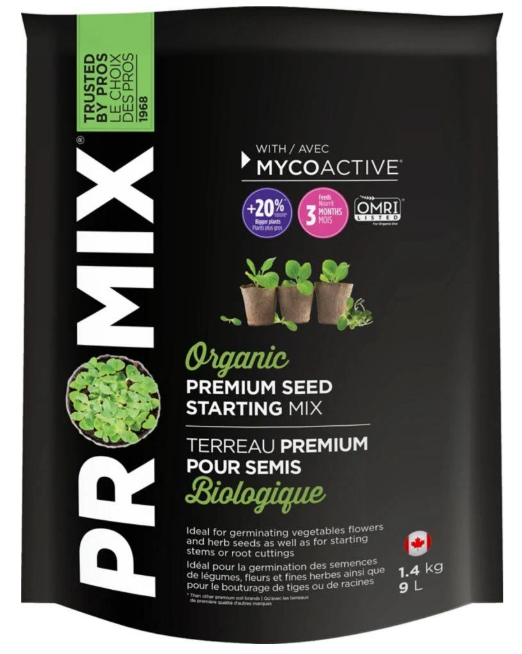 Pro Mix - Premium Organic Seed Starting Mix - 9 Litres - IncrediGrow, dirt, mix, pearlite, perilite, pot, potting, promix, seed, seedling, soil, spagnum moss Propagation & Growing Mediums